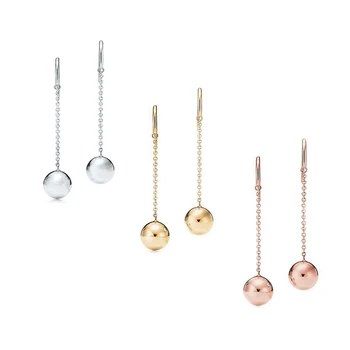 

S925 sterling silver original fashion European and American style spherical earrings exquisite jewelry free shipping