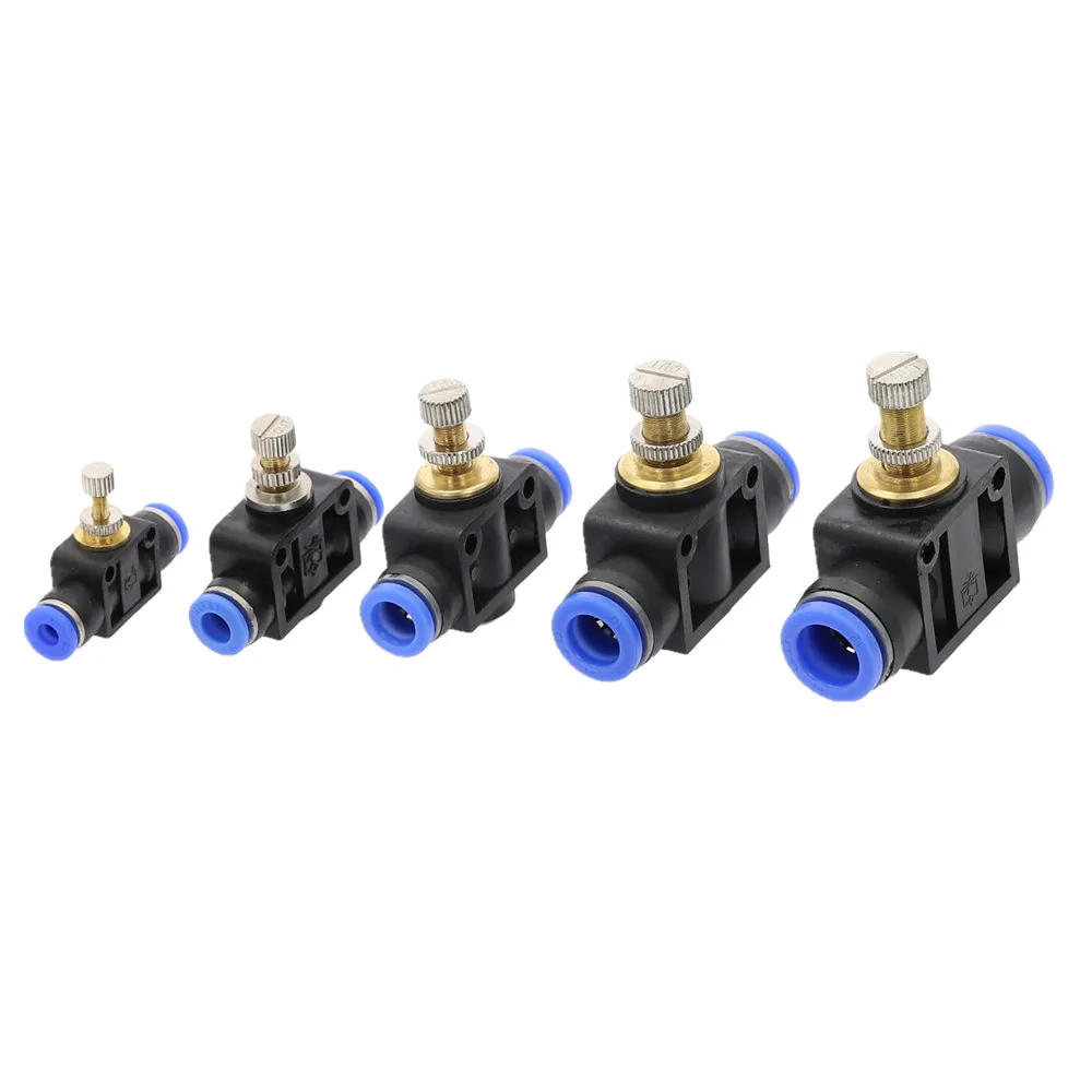 

1pcs throttle valve SA 4mm 6mm 8mm 10mm 12mm Tube Air Flow Speed Control Crane Valve Tube Water Hose Pneumatic Push In Fittings