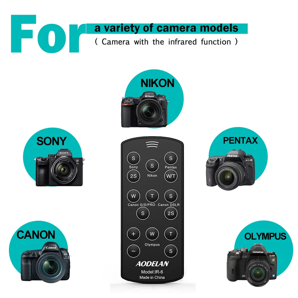 AODELAN Camera IR Shutter Release 10M Operating Distance IR Infrared Wireless Remote for Canon Nikon Sony Pentax Olympus Cameras