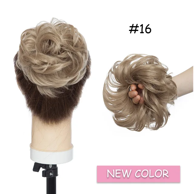 BENEHAIR Messy Hair Bun Scrunchy Curly Hair Chignon Women Chignon Synthetic Hair Extensions Updo Donut Hairpieces Fake Hair #16