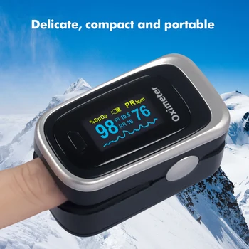 

Household Fingertip Pulse Oximeter Portable Heart Rate Oximete OLED Display Blood Oxygen Saturation SpO2 Monitor Meter