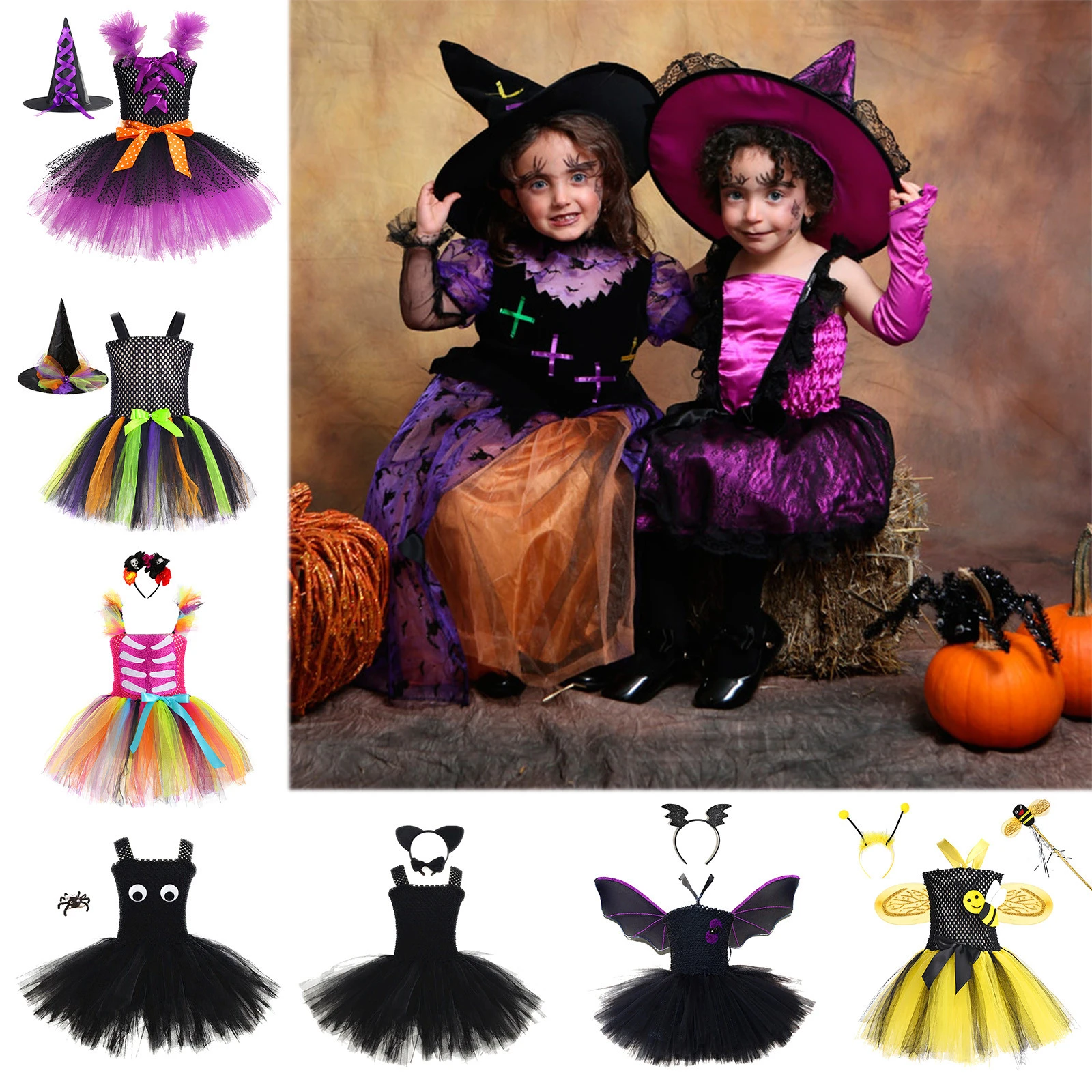 Vestidos de fiesta para Halloween, Cosplay para niñas, Disfraces de  Halloween, conjuntos de Ropa para Niñas|set de ropa| - AliExpress