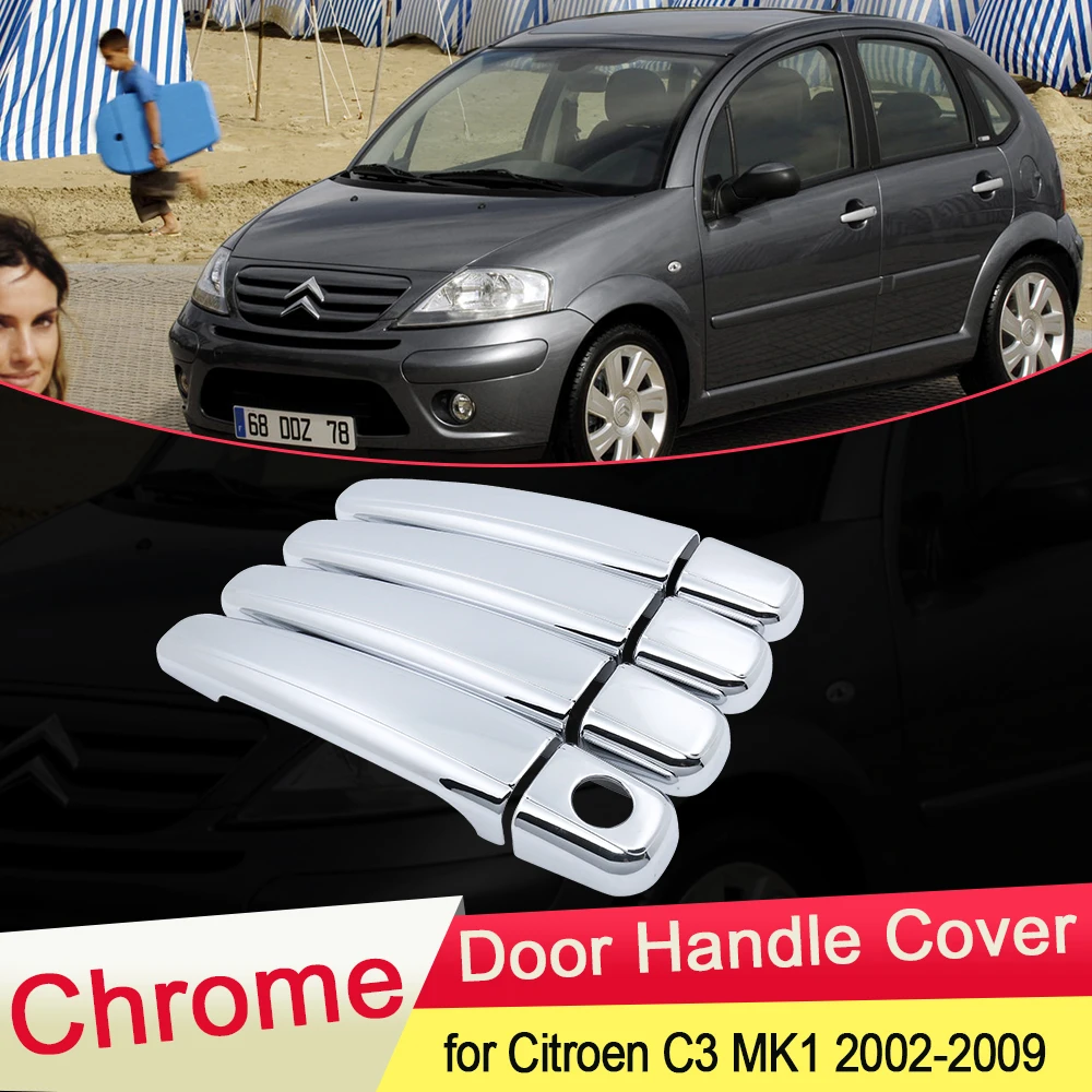 Хромированная накладка на дверную ручку для Citroen C3 MK1 2002 2003 2004 2005 2006 2007 2008