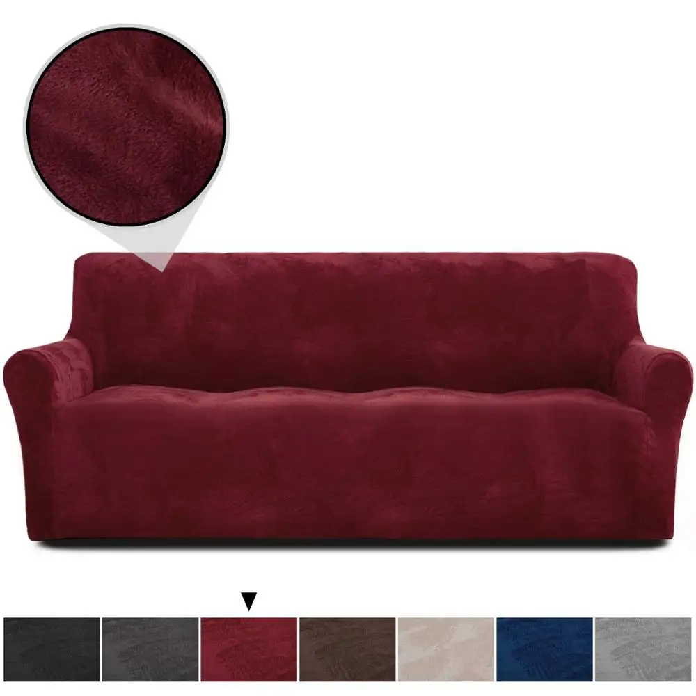 

Flannel Slipcover Plush Stretch Sofa Cover Universal Sectional Couch Covers For Living Room loveseat Chair Europe sofa soft warm