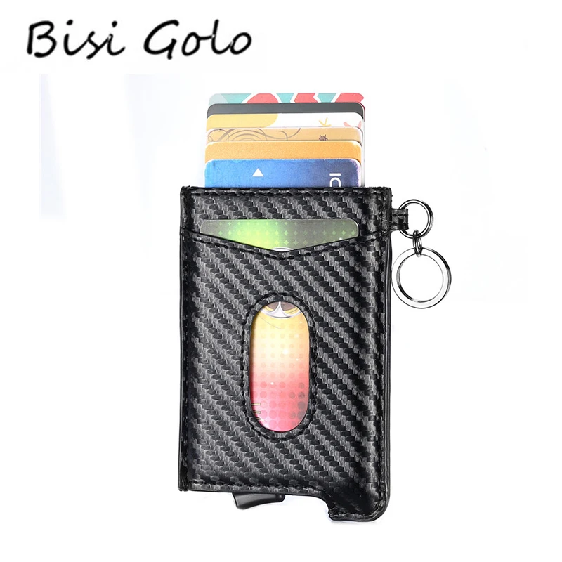 Кошелек визитница BISI GORO 2020 Anit theft для мужчин и женщин автоматический всплывающий