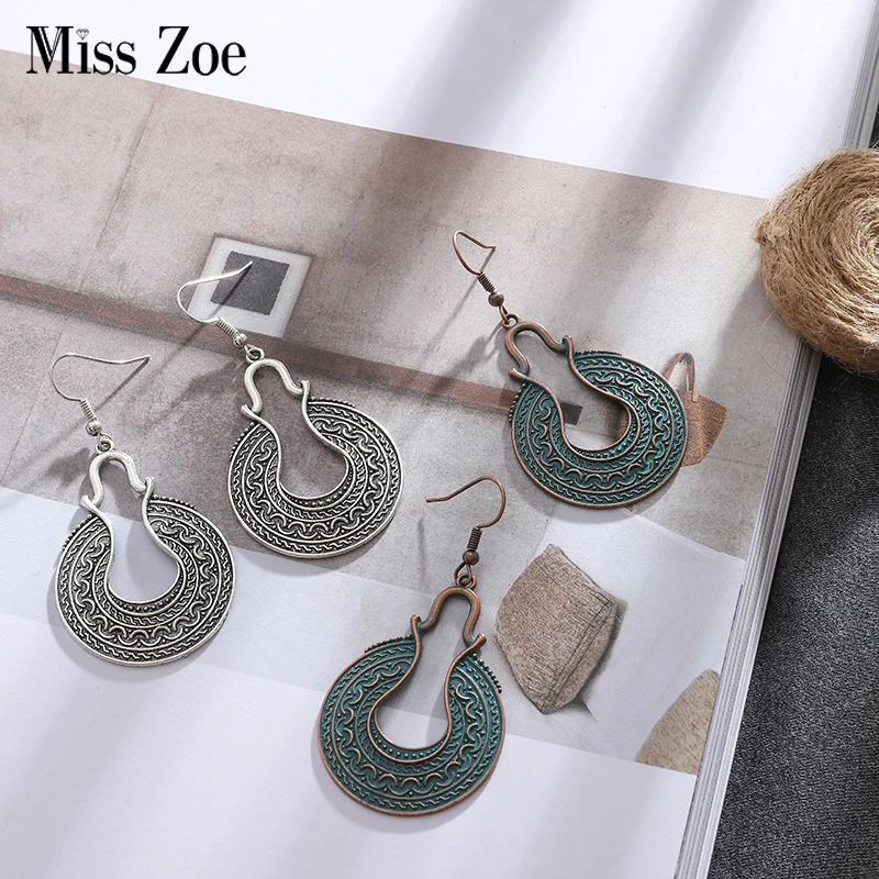 

Ethnic Boho Earrings Antique Silver Bronze Copper Drop Earrings for Women Brincos 9 styles Fashion Jewelry Gift for Wife Girl
