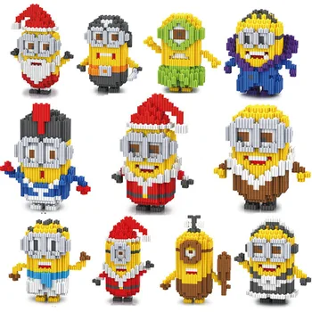 

300pcs+ Building Blocks Cartoon Minion Family Bob Kevin Model Connection Mini Brick Figures Toys for Christmas