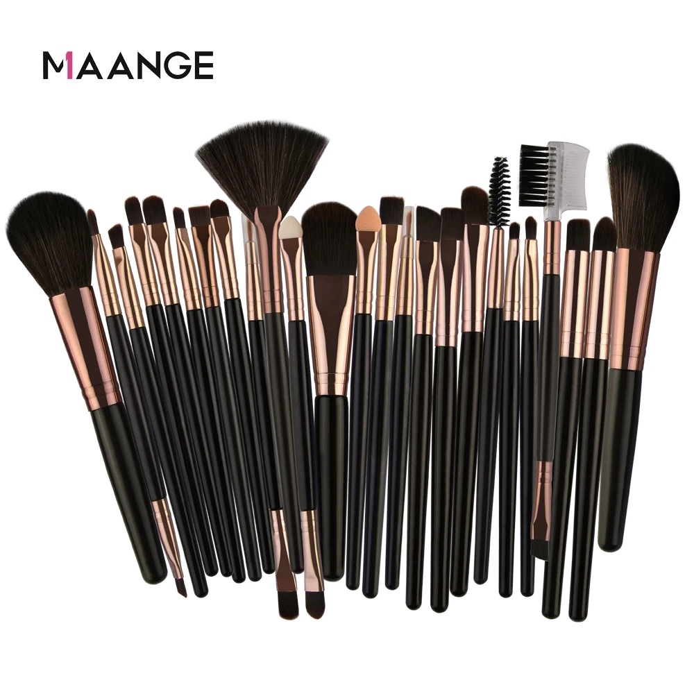 Conjunto de Escova de Maquiagem Maange Profissional Beleza Fundação Blush pó Sombra Mistura Cílios Corretivo Ventilador Compõem Kits 25 Pçs 3 High Quality Beleza e saúde