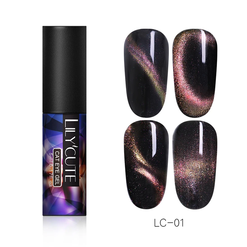 Holographic LC-01 LLYCUTE 5 мл Auroras Магнитный Гель-лак для ногтей кошачий глаз гель для нейл-арта долговечный Сияющий лазер впитывающий УФ светодиодный Гель-лак - Цвет: Holographic LC-01