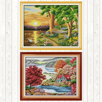 

Twilight DMC Cotton Thread Printed Canvas Cross Stitch Embroidery Kit DIY Needlework Crafts Handmade 14CT 11CT Counted Stamped
