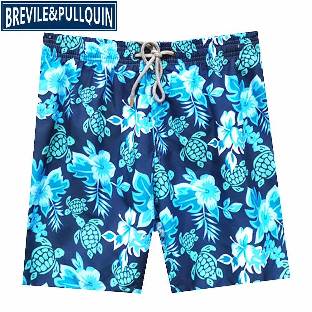 Бренд Brevile pullquin пляжные шорты мужские Черепашки купальники мужские s ультра легкие Упакованные плавки быстросохнущие - Цвет: S