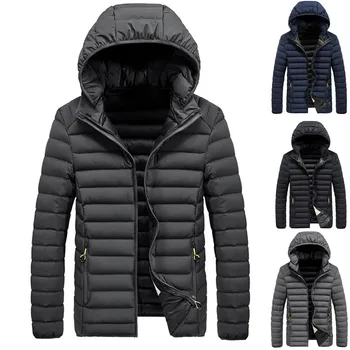 

Men's Winter Fashion Splicing Hoodie Patchwork Thickened Cotton Padded Coat Fashion Independent Station Size Vogue