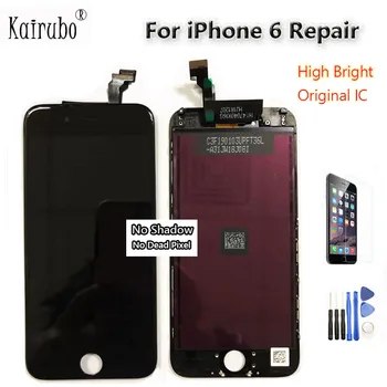 

30PCS/LOT For iPhone 6 6G 4.7inch Replacement LCD Display Touch Screen Digitizer Pantalla Assembly No Shadow + Tempered Glass