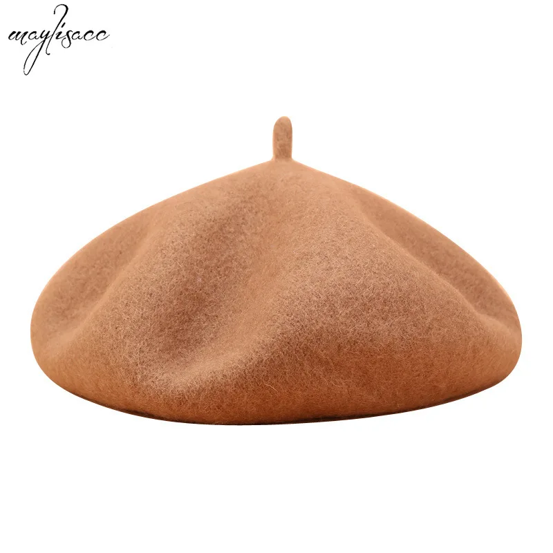 

Maylisacc 14 Color Autumn and Winter 2019 Ladies Fashion Vintage Wool Berets Women Retro English Painter Hat Casual Beret Hat