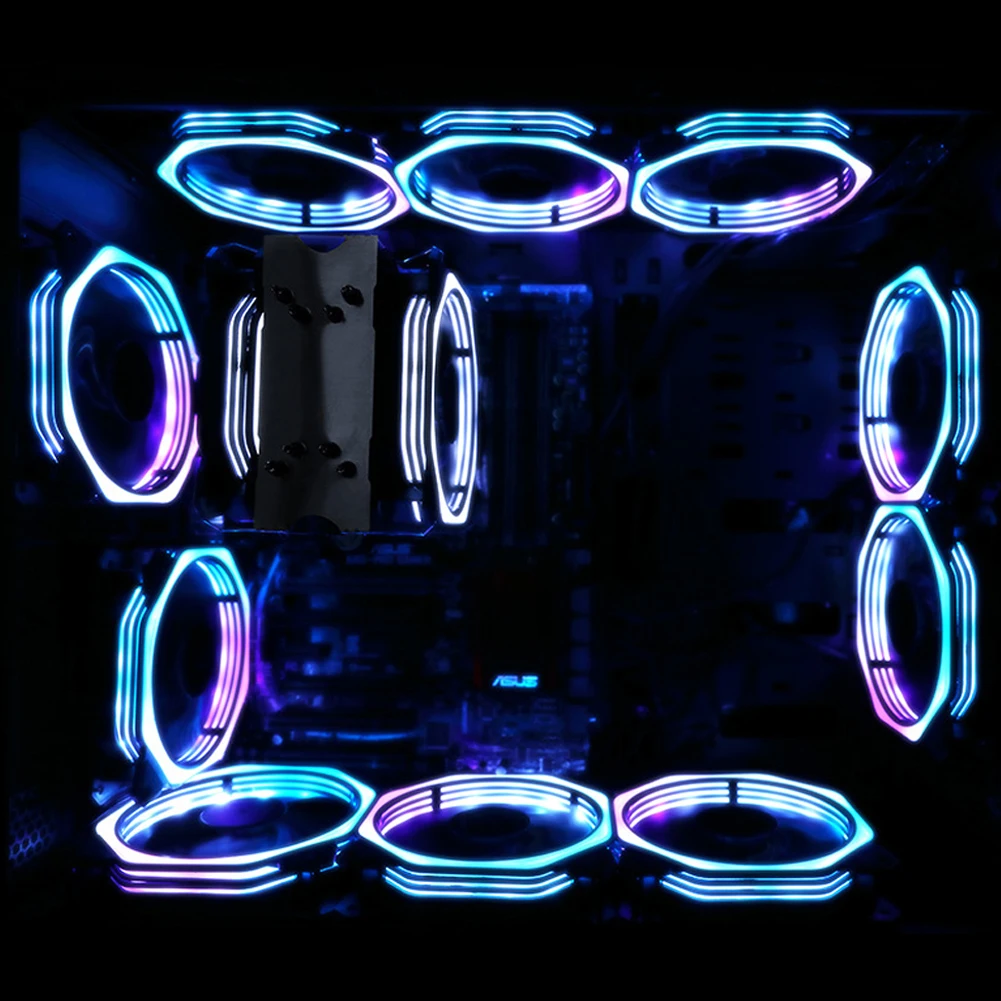 12 см охлаждающий вентилятор часть легко устанавливается Led PC компьютер тихий пластик аксессуары RGB прочный регулируемый цвет Радужное свечение немой