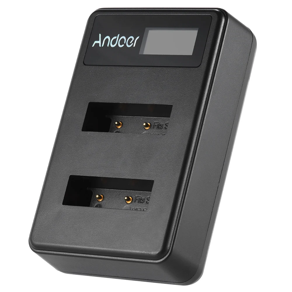 Andoer зарядное устройство Мини Портативный двойной слот с ЖК-экраном USB зарядное устройство фотография для sony NP-BX1 батарея для DSLR камеры
