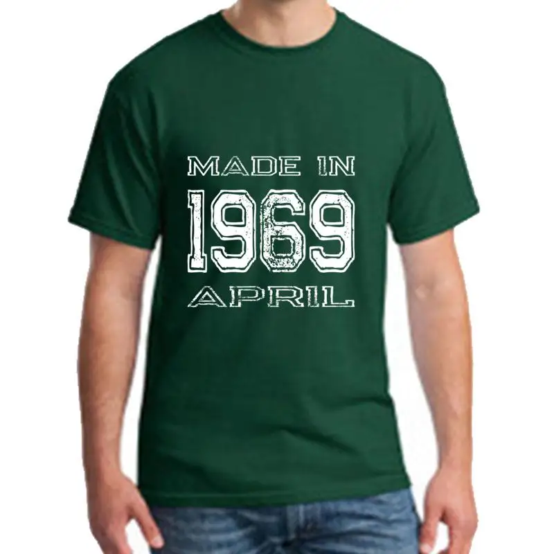 

personalized Birthday Made In 1969 April t shirt big size s~5xL fitted Breathable Letter men tshirts gift Pattern