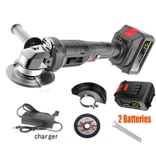 10000 об/мин Беспроводная угловая шлифовальная машина бесщеточный полировщик шлифовальный металлический резак 2 литий-ионный аккумулятор Перезаряжаемый электроинструмент