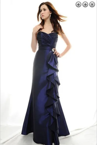 

free shipping new fashion 2016 elegant dress plus size brides maid vestidos formal long satin gown prom gown evening dresse