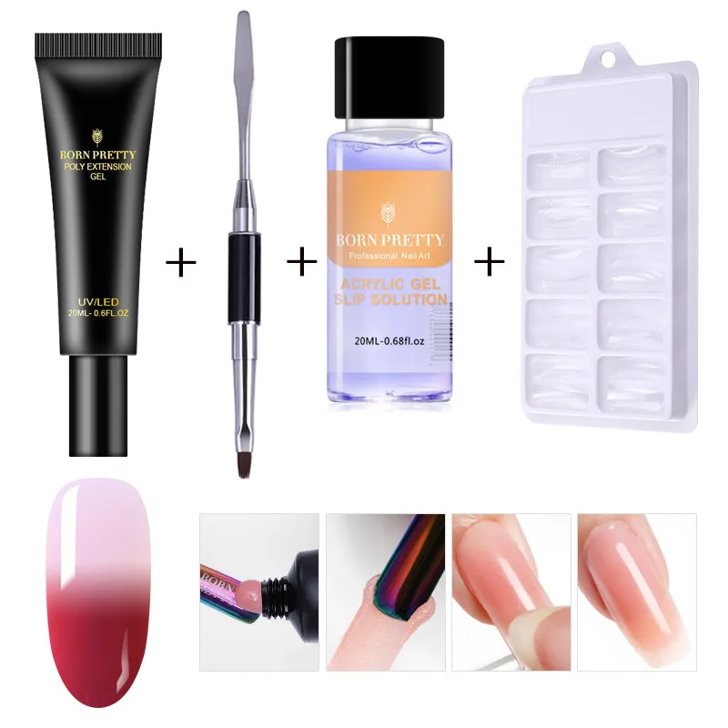Thermal Set 15 BORN PRETTY 20 мл полигель-лак для наращивания ногтей желе быстрое строительство тепловое изменение цвета замачиваемый УФ светодиодный Гель-лак Nai Art - Цвет: Thermal Set 15