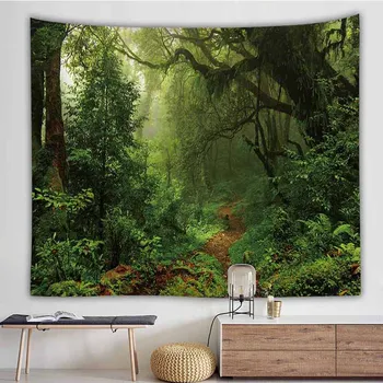 

Fantasy Forest Moon Tree Tapestry Wall Hanging Macrame Wall Tapestry Hippie Wall Blanket Home Decor Art Psychedelic Tapestry