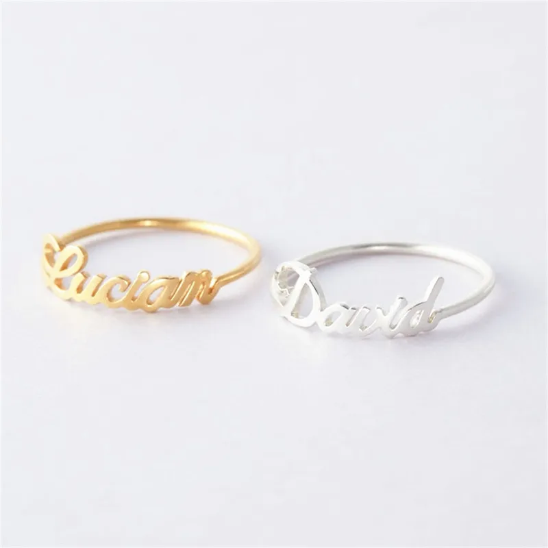 Модные кольца 10 стилей на заказ, Детские именные кольца для женщин, подарок для девочек, персонализированные ювелирные изделия, Золотое штабелируемое кольцо для мужчин