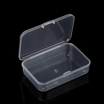 

5pcs New Small Plastic Transparent With Lid Collection Container Case Cards Jewelry Storage Box Square Jewelry Box