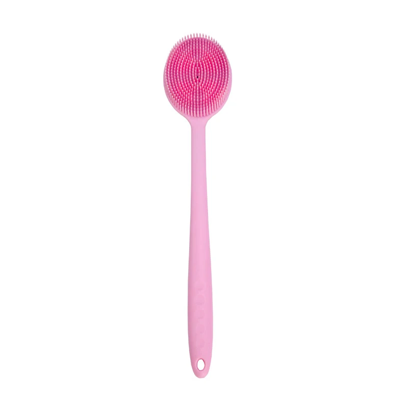 Pink Щетка для тела, силиконовая щетка для тела, подходит для купания с длинной ручкой, щетка для душа и Массажная щетка для шампуня - Цвет: Pink