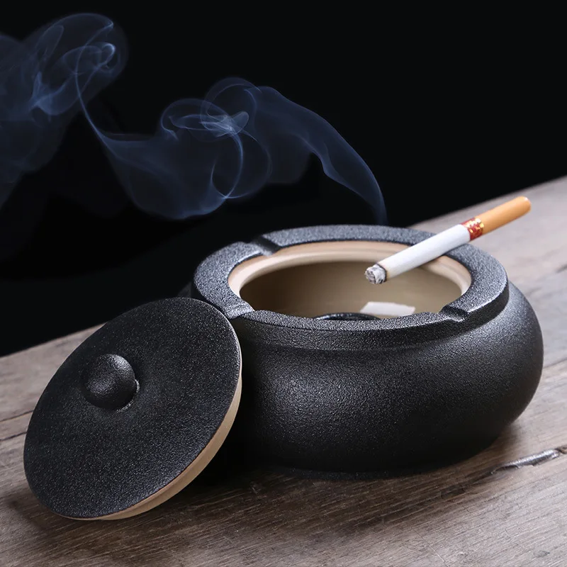 

Stoneware Ash Tray with Minimalist Modern Living Room Home Decoration Ceramic Tea Utensil Accessories Creative Retro Ashtray