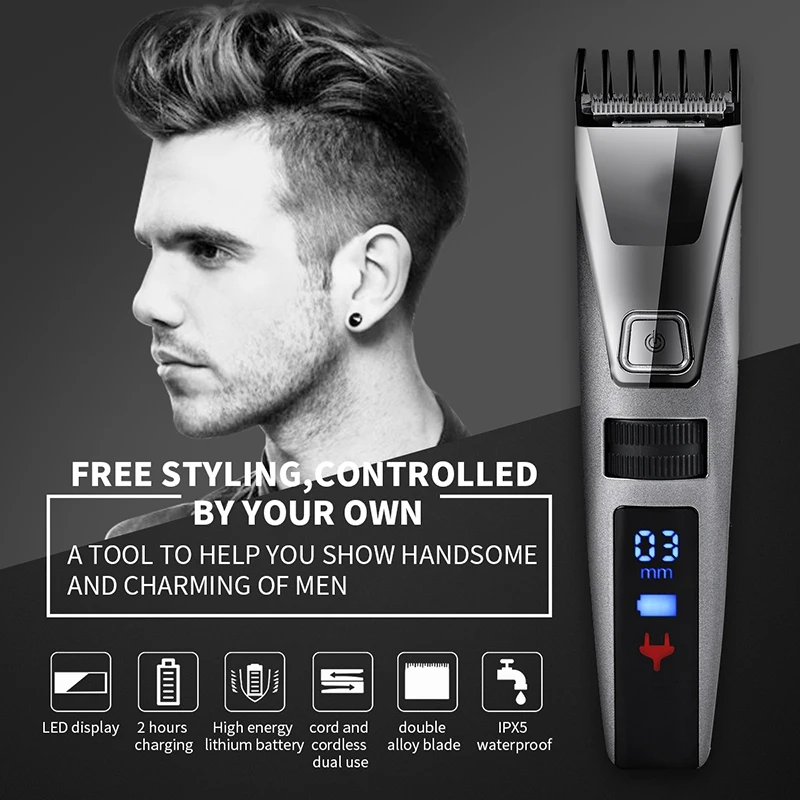  Beard Trimmer Hair Clipper Detail Trimmer Lithium Power Razor Electric Clipper US Plug