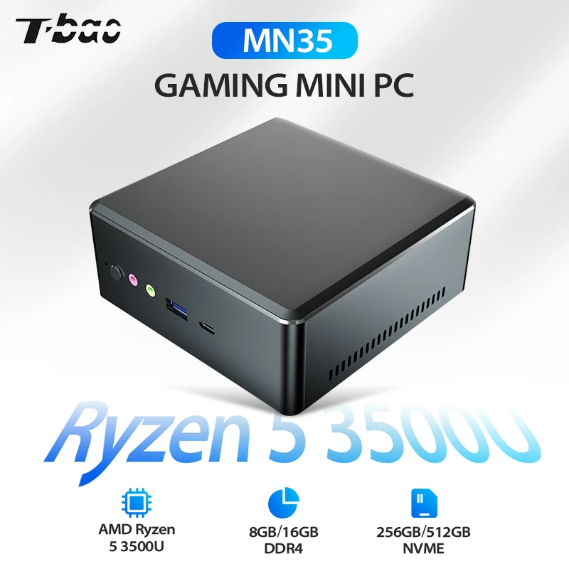 BOSGAME Mini PC AMD Ryzen 3550H, 16GB RAM, 512GB SSD (Dual 4K