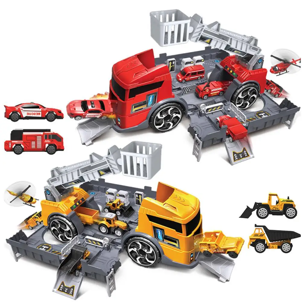 

GloryStar Boy Engineering Fire Inertia Car Model Set Parking Lot Slide Toy Gift
