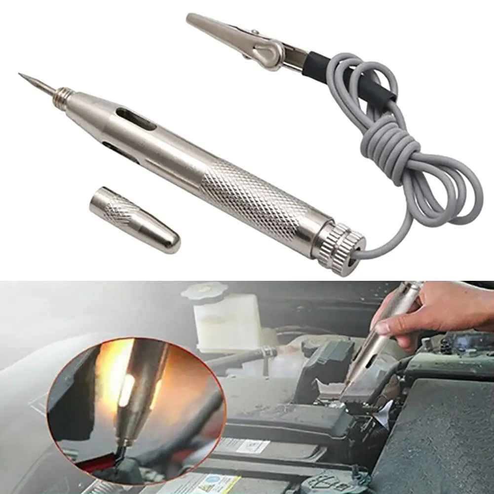 Автомобильные диагностические инструменты 6-24 в безопасность автомобильная лампа напряжение цепи металлический карандаш для пробования тест-Ручка детектор зонд световой системы тест