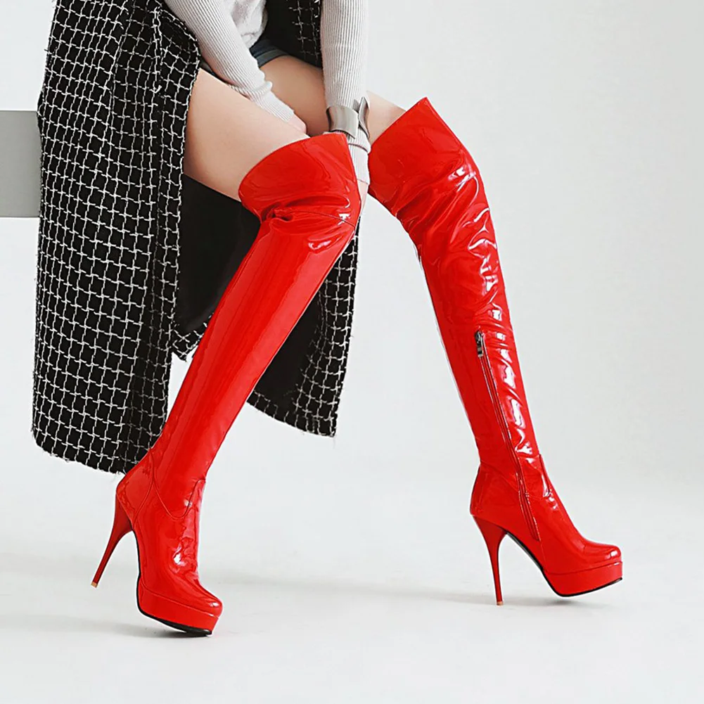 SARAIRIS Winter Over the knee boots women shoes high quality platform high heels shoes woman sexy Party boots Large size 32-48