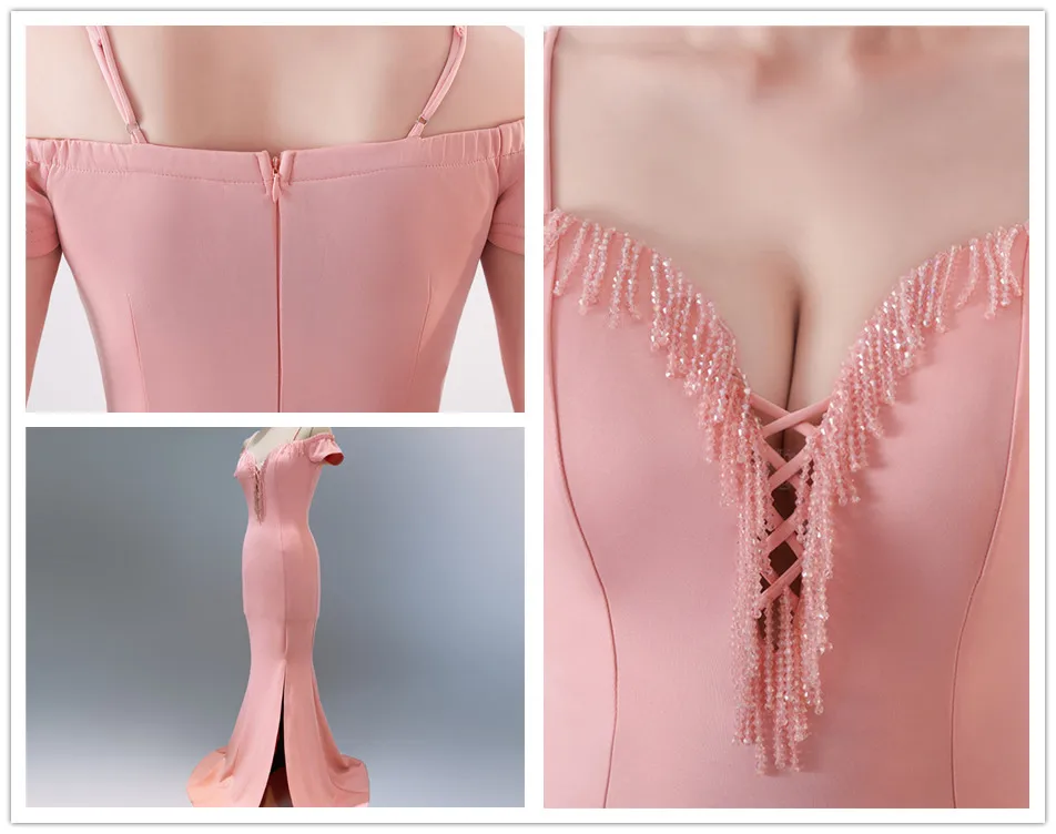 Формальные Вечерние платья с открытыми плечами Robe De Soiree DX343-6 размера плюс вечерние платья сексуальные длинные вечерние платья Русалка на бретельках