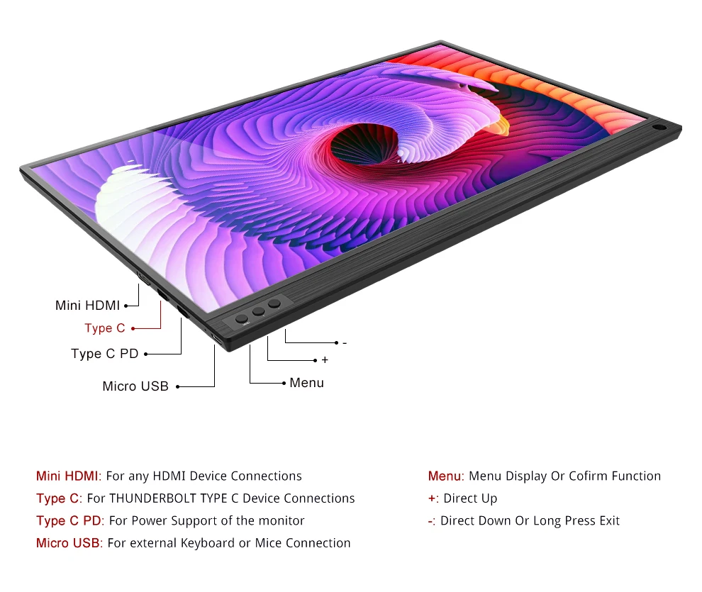 Портативный монитор 15,6 дюймов сенсорный экран ультратонкий 1080P ips HD usb type C дисплей для ноутбука телефона xbox Switch и PS4