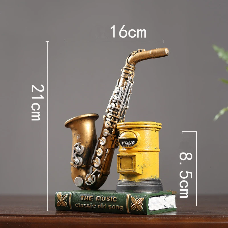 Скандинавский скрипка скульптура Ретро креативный Настольный держатель для ручек Музыкальные инструменты фигурки домашний декор миниатюрные статуи ремесла подарок - Цвет: Style 1