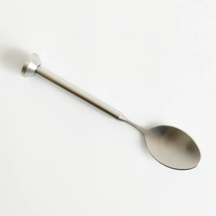 Cool adjustable artifact pocket long metal spoon telescopic bar spoon adjustable stainless steel