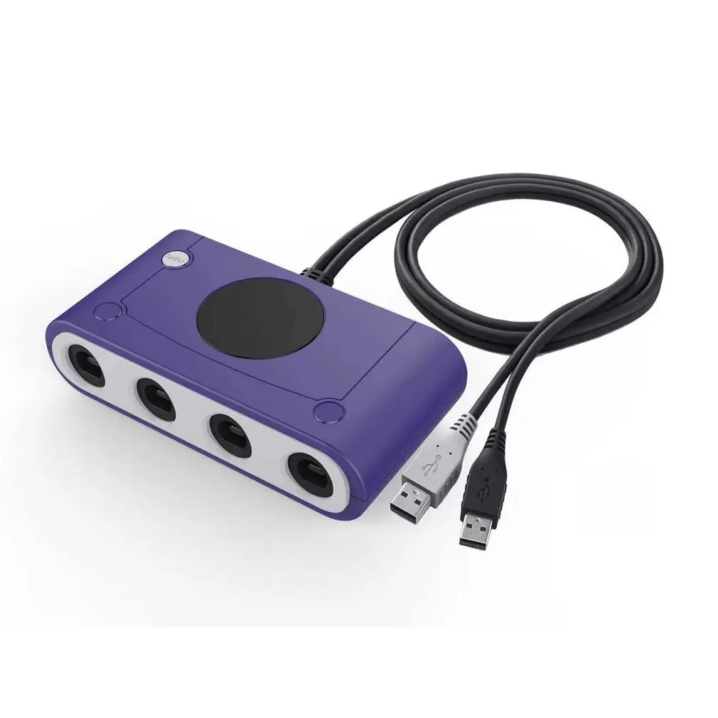 Blue 3 в 1, 4 порта для игрового контроллера GC Cube, адаптер-конвертер для Nintendo wii U, usb-адаптер для ПК с функцией домашней турбо - Цвет: Blue
