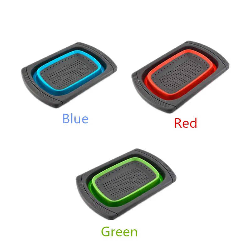 Folding Drain Basket Retractable Fruit Basket Storage Fruit Basket Silicone Folding Washing Basket Draining Sink Box TX-350BY