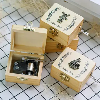 

Wooden Music Box Multiple Music Random Engraved Musical Case Toys Kids Creative Gift