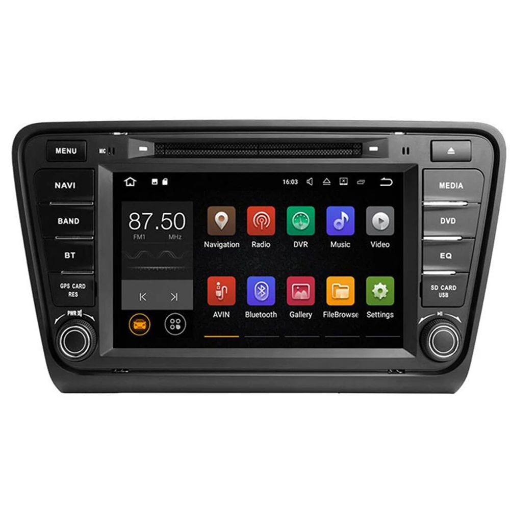 Excellent 2 din 8" Octa Core Android 9.0 Car Radio DVD GPS for Skoda Octavia 2014 2015 2016 4GB RAM Bluetooth WIFI USB DVR 32GB ROM 2