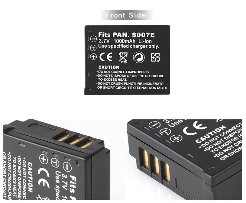 CGA-S007 S007E Батарея Камера Батарея Зарядное устройство для цифрового фотоаппарата Panasonic Lumix DMC TZ1 TZ2 TZ3 TZ4 TZ5 TZ50 TZ15 мА/ч. аккумулятор 1000 мА/ч, CGAS007