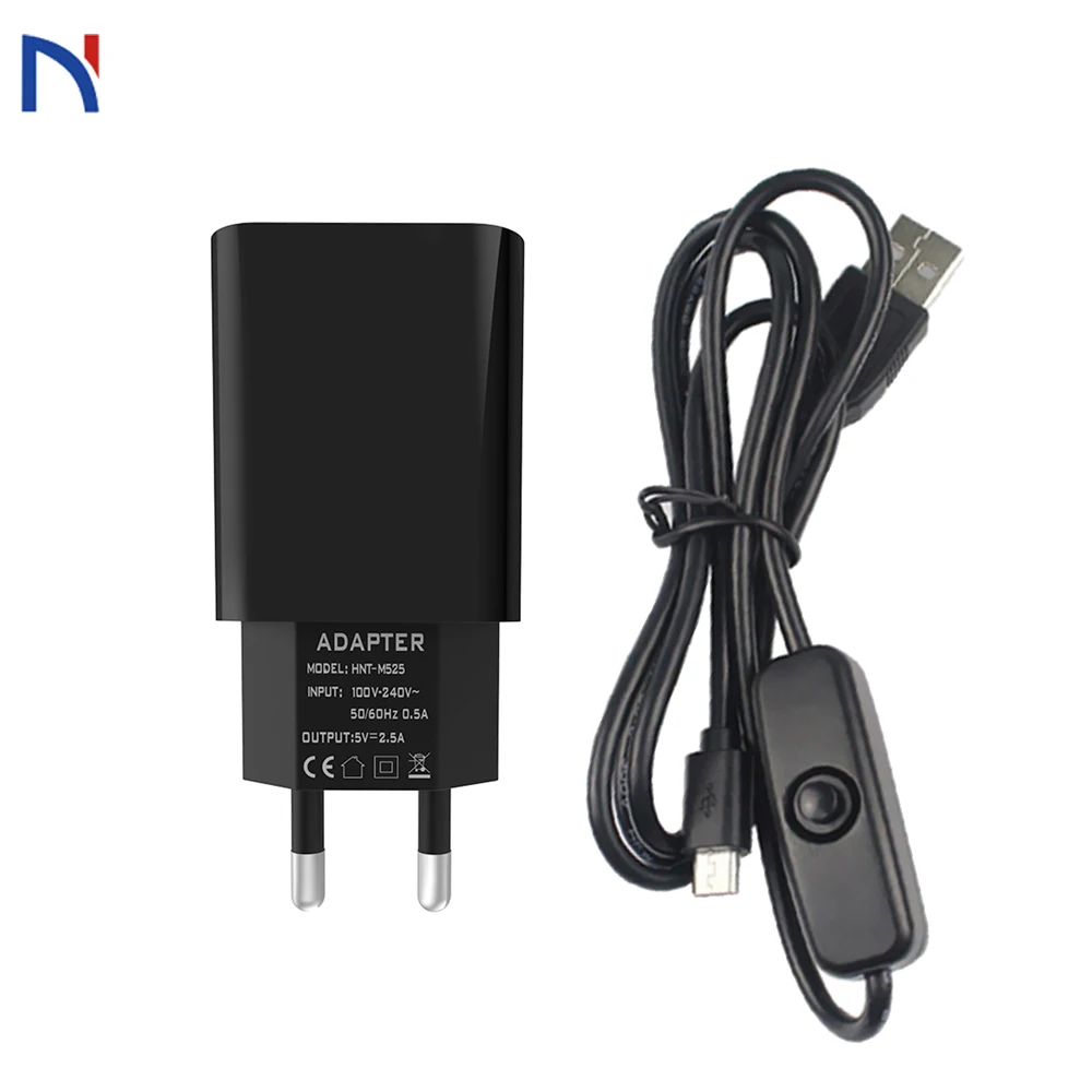 

Power Supply DC 5V 2A EU Power Charger Adapter Supply Micro USB Charging Cable with Switch For Arduino for Raspberry Pi 3 2