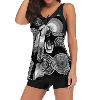 

#Z4 Women Plus Size Bikini Set Floral Print Tankini Swimming Suit Swimwear Women Swimsuit Beachwear Padded Bathing Suit
