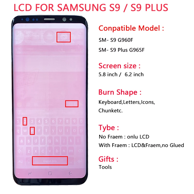 SUPER AMOLED S9 LCD For Samsung Galaxy S9 Plus LCD