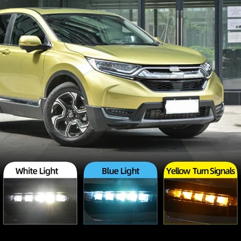 

CSCSNL 2Pcs LED Daytime Running Light For Honda CRV CR-V 2017 2018 With Turn Yellow Signal Style Relay Waterproof Car DRL 12V