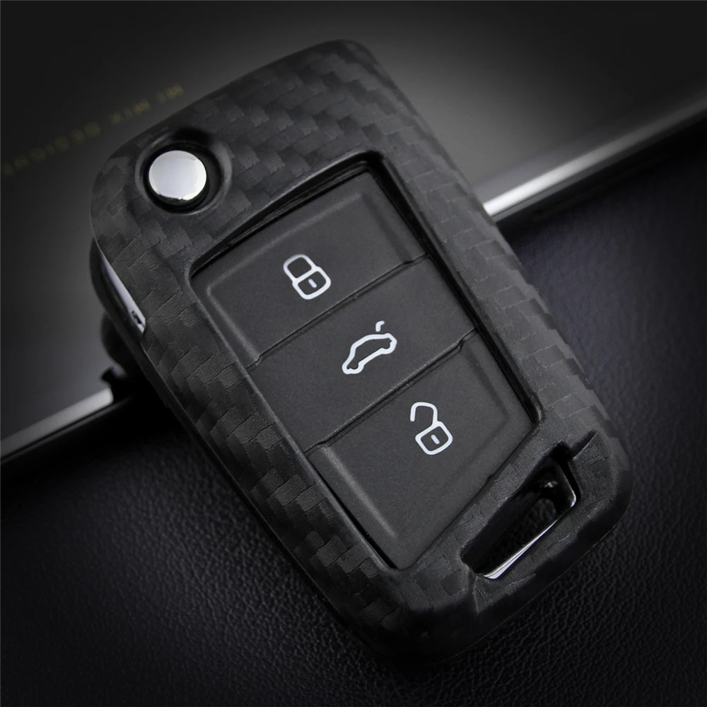 KUKAKEY чехол для ключей автомобиля Audi A2 A3 A4 A6 Q7 R8 RS4 S6 TT из углеродного волокна