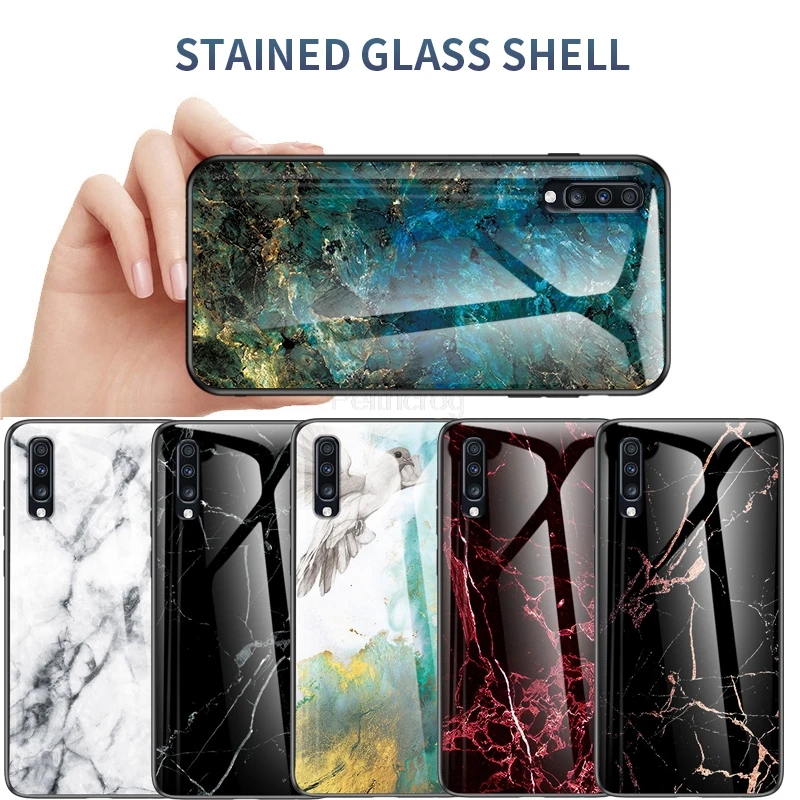 Luxury Marble Tempered Glass Case For Huawei Honor 8S 8A P30 Lite P20 Pro P10 P9 Plus Y9 Prime 2019 Y7 Y6 Y5 2018 Nova 5 4 |