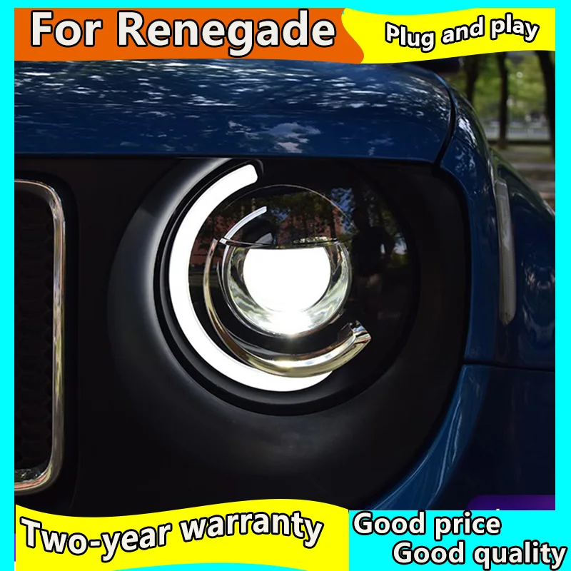 Автомобильный Стильный чехол для jeep Renegade фары для Renegade светодиодный фары DRL Объектив двойной луч HID Ксеноновые фары аксессуары